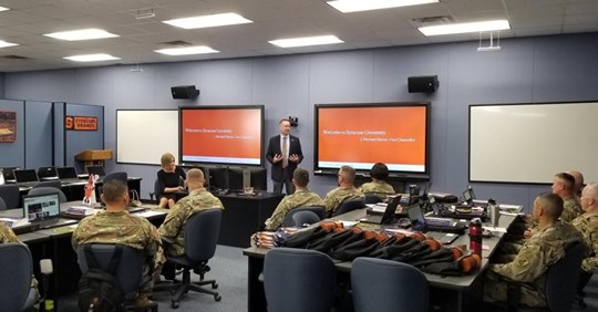 Syracuse University Orientation for IDDE students part of the Army Fellowship Program.