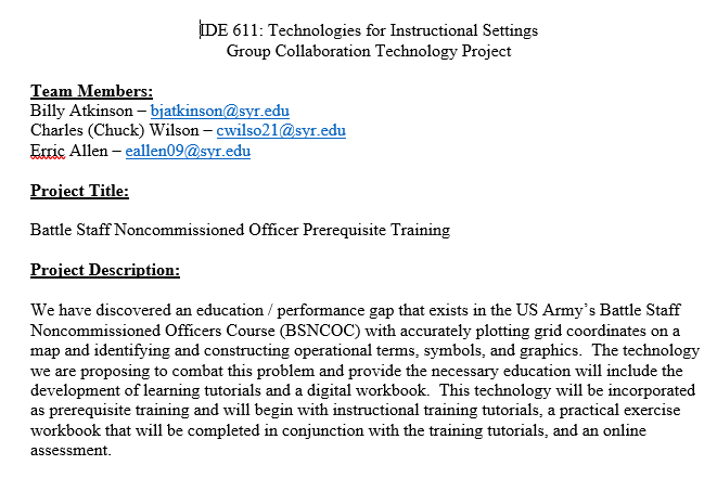 Link to collaborative technology group project